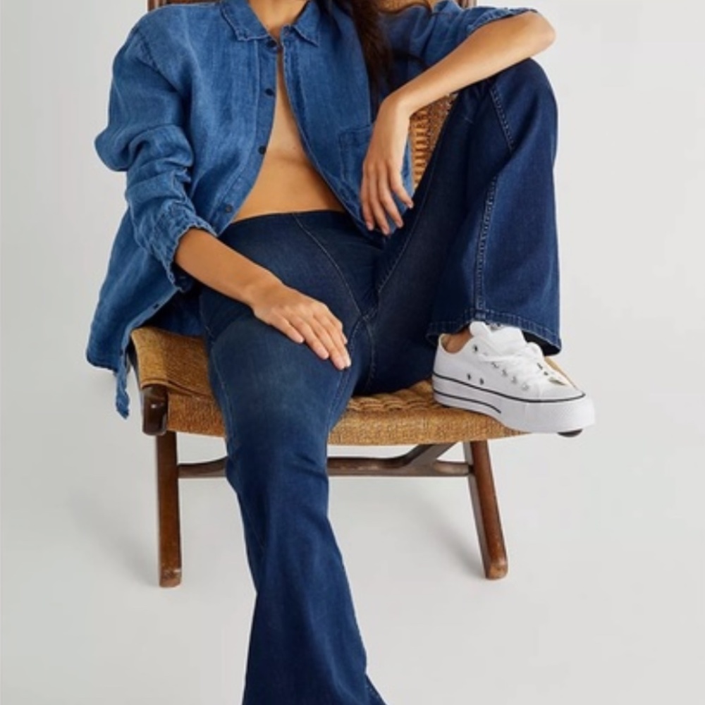 Free People Penny Pull-On Flare Jeans